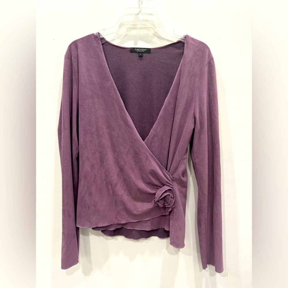 Karen Kane Purple Rose Wrap Top